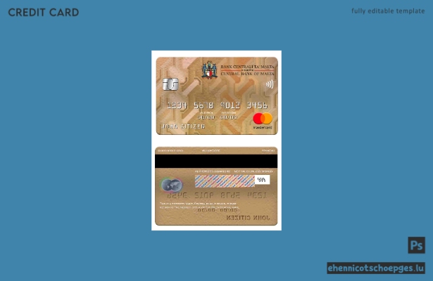 Beispielvorschau für Mastercard der maltesischen Zentralbank